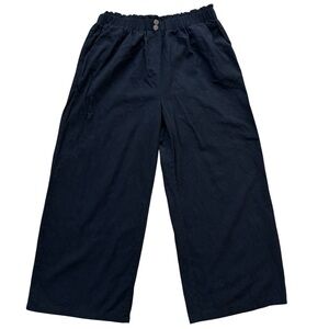 NWOT - Cotton Blend Black Pants. Elastic High Waist, Wide Leg Fit. Excellent!